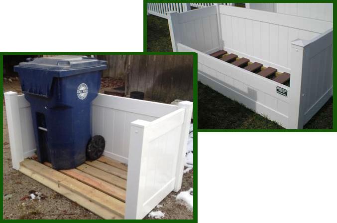 White PVC Trash Enclosures